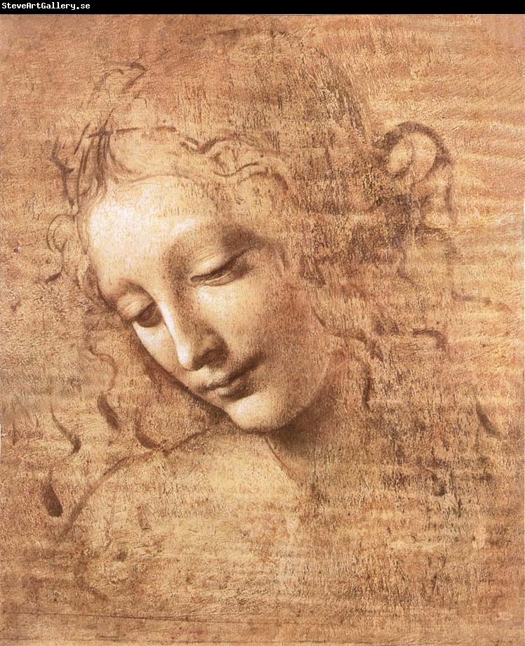 LEONARDO da Vinci Madchenkopf with confused hair